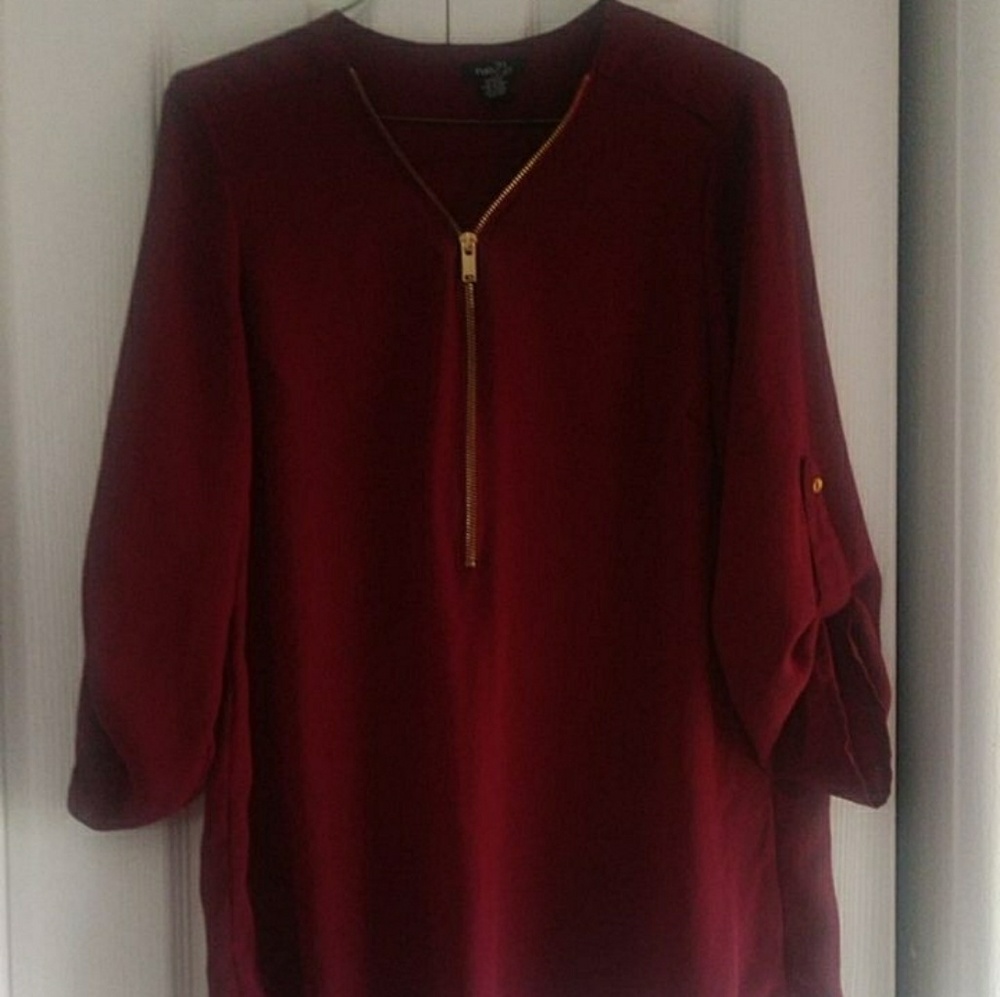 Zip-Down Dress Shirt
